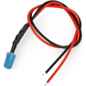 Vývojová deska LED dioda s rezistorem na vodiči - Modrá, 5 mm 22 - 28V