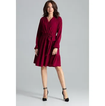 Dámské šaty Elegantní volánové šaty L053 Deep Red Velikost: XL