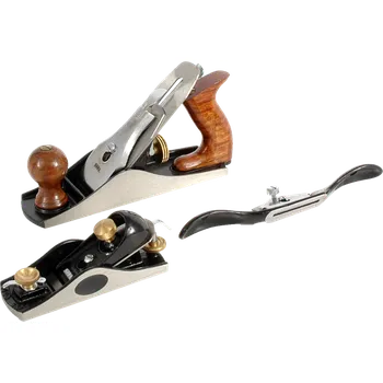 Ruční hoblík Sada ručních hoblíků – 3 ks, hladík, poříz a dlabací hoblík 290140