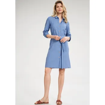 Dámské šaty Dámské modré šaty na knoflíky M701 Blue Velikost: S