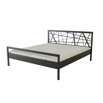 Postel Kovová postel ZIG ZAG Povrchová úprava: stříbrná RAL 9006, Rozměr: 200 x 200 cm