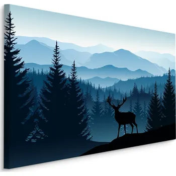 Plátno Silueta Jelena Na Pozadí Hor Varianta: 30x20