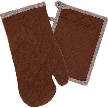 Chňapka Trade Concept Chňapka a podložka Heda čokoládová, sada 2 ks, hnědá