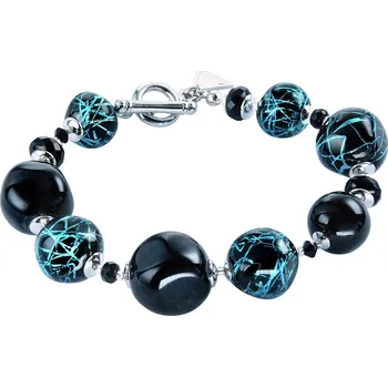 Náramek Lampglas Mrazivý náramek Turquoise Icon z perel Lampglas