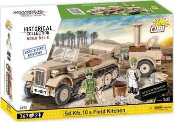 Stavebnice COBI COBI World War II 2272 Sd.Kfz. 10 a polní kuchyně