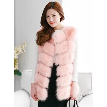Dámská vesta Prošívaná chlupatá vesta kožich dámský Barva: Růžová, Velikost: 3XL