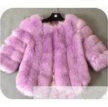Dámská plyšová bunda kožich krátký prošívaný Barva: Fialová, Velikost: S