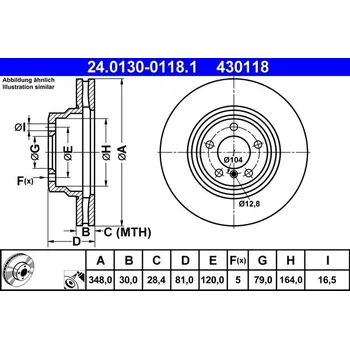 Brzdový kotouč Brzdový kotouč ATE 24.0130-0118.1