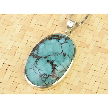 Přívěsek Oválný přívěsek s tyrkysem Ag 925/1000 15,6g