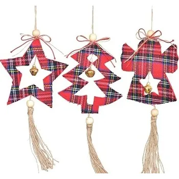 Harasim Vánoční dekorace balení 12 ks, srdce, hvězda, stromeček