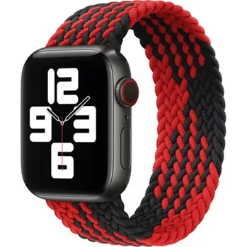 Nylonový pletený navlékací řemínek pro Apple Watch velikost S Barva: Černá/Červená, Velikost: 42/44/45/46/49mm, Typ: 30
