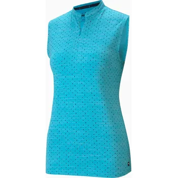 Dámské tričko Puma W polo Cloudspun SL Polka - modré: Dámské L