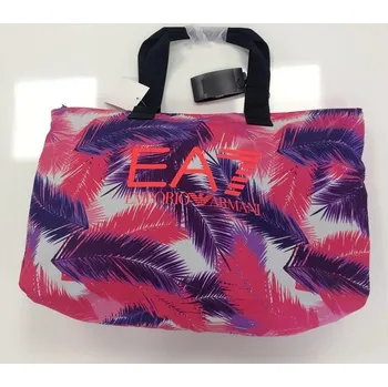 Cestovní taška Emporio Armani EA7 taška Train Graphic Shopping fialovo růžová