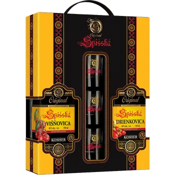 Dárkový potravinový koš Originál Spišská dárkový set Série: Drienkovica + Višňovica