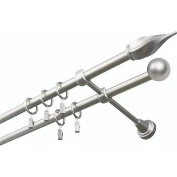 Garnýž Garnýž kovová 220 cm dvouřadá - dvojitá 19 Twister satina