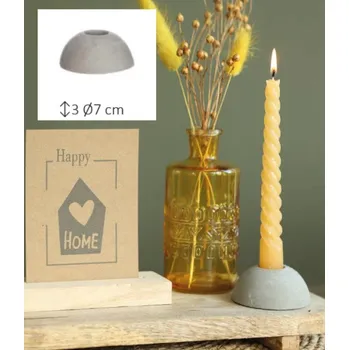 Svícen Svícen betonový na kónickou svíčku 7 cm - vypouklý šedý