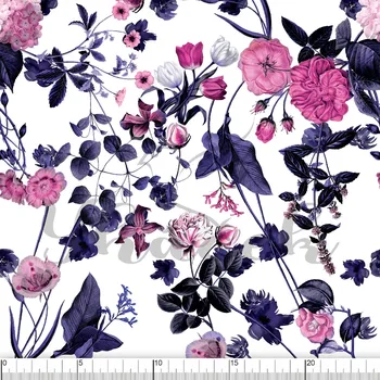 Zakázkový tisk, softshell, kočárkovina... Růžové květy Látky k tisku: Softshell letní