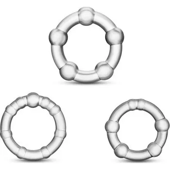 VšeNaSex.cz Sada erekčních kroužků Beaded Rings čirá