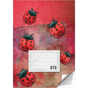 Sešit JUNIOR Papír Sešit A5 513 10 listů linkovaný červený/berušky 