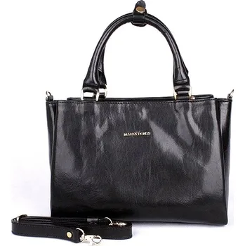 Kabelka Tříoddílová luxusní dámská černá kabelka do ruky Marta Ponti no. 6204