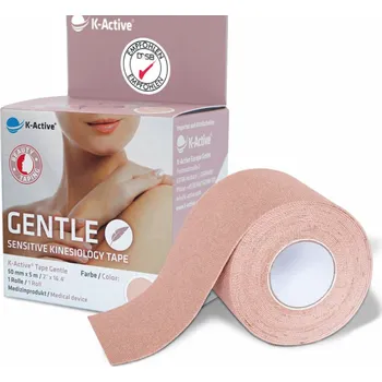 Tejpovací páska K-Active Gentle pro citlivou pokožku 5 x 500 cm béžová