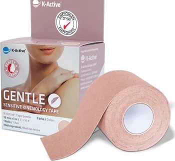 Tejpovací páska K-Active Gentle pro citlivou pokožku 5 x 500 cm béžová