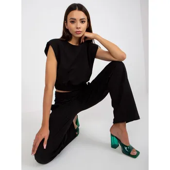 Dámský kostýmek Letní set kalhot a topu Rue Paris černý EU velikost: M
