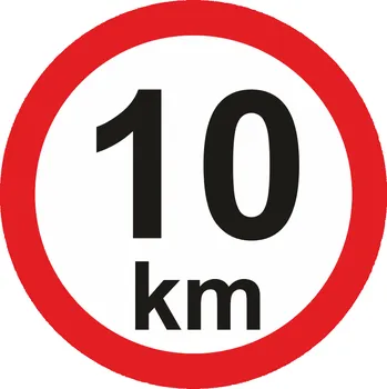 Značení Nejvyšší povolená rychlost - 10 km samolepící vinylová fólie průměr 150 mm