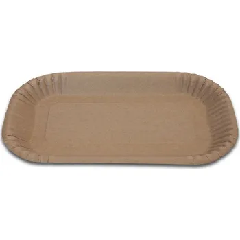 Jednorázové nádobí Tácky papírové Kraft nepromastitelné 15x23cm 250ks 219897