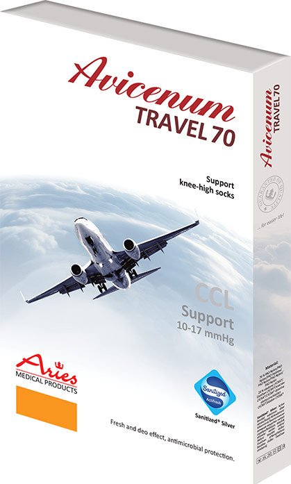 Aries kompresní cestovní podkolenky Avicenum Travel 70 tělová, 42-44