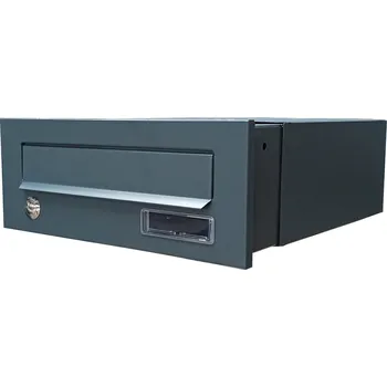 Poštovní schránka Poštovní schránka rovná k zazdění do sloupku antracit se zvonkovým tlačítkem