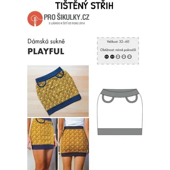Nit Střih na jednoduchou dámskou sukni do nápletu (s kapsami) PLAYFUL