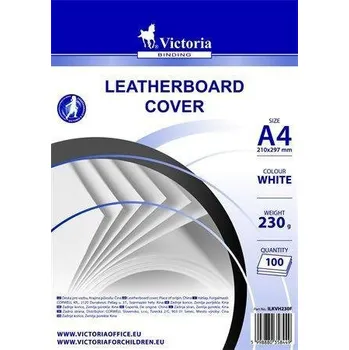 Zadní strana pro kroužkovou vazbu, A4, 230 g, matná, bílá, VICTORIA