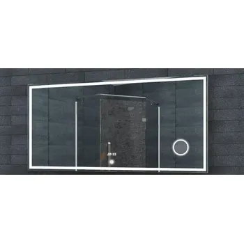 Zrcadlo Zrcadlo s LED osvětlením a kosmetickým zrcátkem 120 x 60 cm