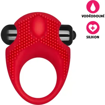 VšeNaSex.cz Vibrační erekční kroužek Silicone Stimulation Ring červený