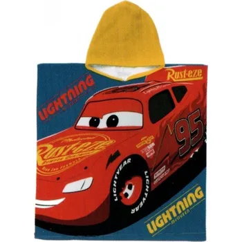 Cactus Clone • Dětské / chlapecké plážové pončo - osuška s kapucí Auta / Cars - motiv McQueen a Cruz Ramirezová - 100% bavlna - 60 x 120 cm