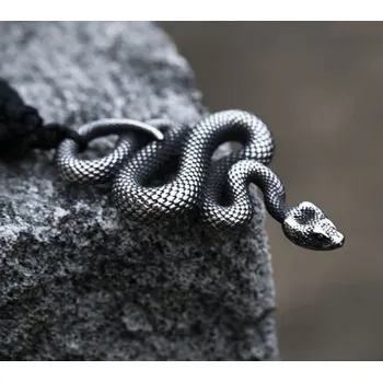 Řetízek Náhrdelník a přívěšek had ocelový