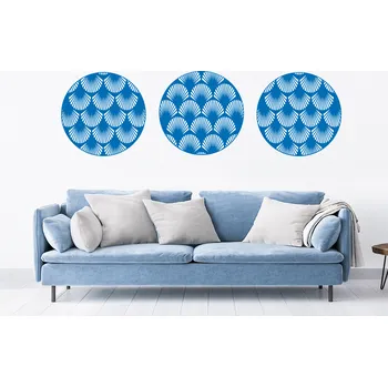 Samolepící dekorace Dekorace kruhy samolepky na zeď 3 ks kruh každý 50 x 50 cm