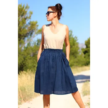 Dámská sukně Lotika Autorská česká sukně Lotika ze 100% lnu Premium quality 843212