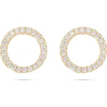 Pozlacené náušnice 14k pecky, kroužek vyskládaný zirkony 1002435