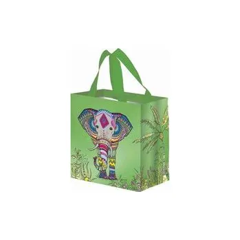 Nákupní taška na pamlsky Slon 10 l 27 x 25 x 15 cm zelená