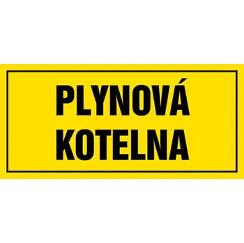 Značka Plynová kotelna, samolepicí fólie, 100 × 210 mm