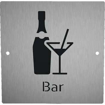 Domovní cedule Nerezový piktogram BAR 1b Rozměr: 10 x 10 cm
