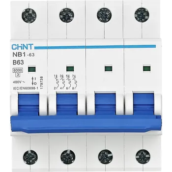 Chint 179733 NB1-63 4P B32 6kA DB elektrický jistič 4pólový 32 A 240 V, 415 V