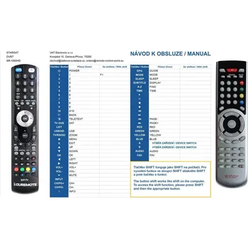 Dálkový ovladač General STARSAT SR-1000HD - dálkový ovladač
