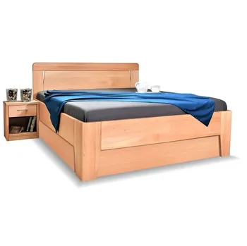 Postel Kolacia Design Venus 1 s laminovaným úložným prostorem a bočním výklopem 160 x 200 cm olej/přírodní buk