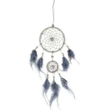 Lapač snů Lapač snů z peří 32 cm, šedá