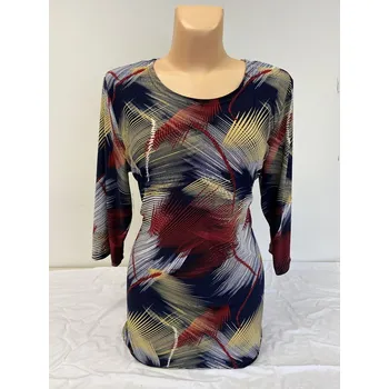 Dámská tunika Halenka s delším rukávem EMA, Barva Modrá, Velikost XXL 48, Materiál 98% Polyester 2% Lycra