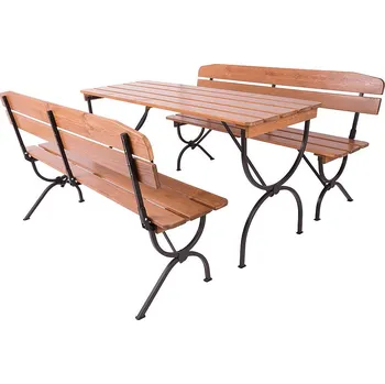 Zahradní sestava DEOKORK Dřevěná zahradní sestava NAXOS 1+2 (180 cm)