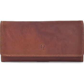 Peněženka Dlouhá kožená peněženka Poyem 5214 koňaková